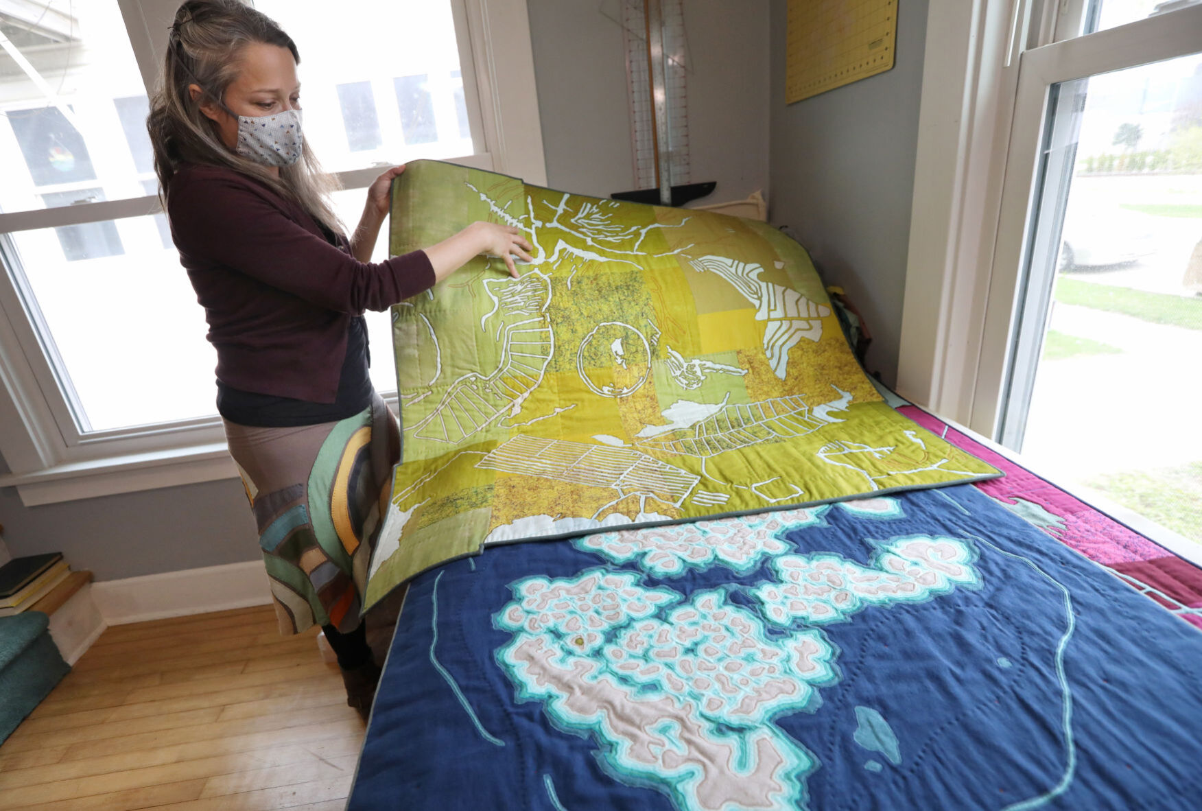 Quilted works by Leah Evans